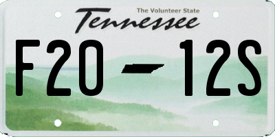 TN license plate F2012S