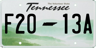 TN license plate F2013A