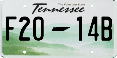TN license plate F2014B