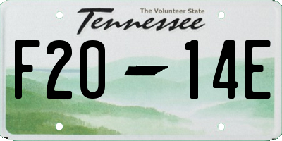 TN license plate F2014E