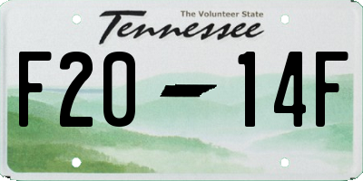 TN license plate F2014F