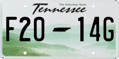 TN license plate F2014G