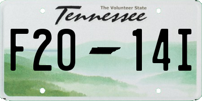 TN license plate F2014I