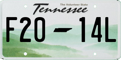 TN license plate F2014L