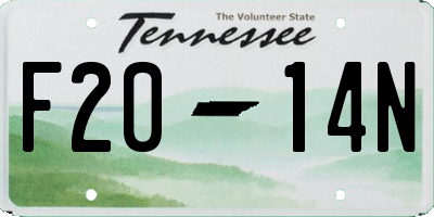 TN license plate F2014N
