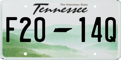 TN license plate F2014Q