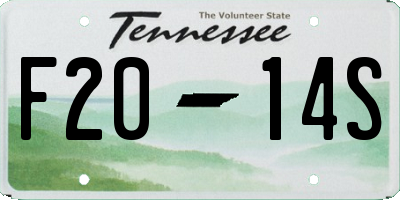 TN license plate F2014S