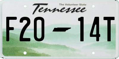 TN license plate F2014T