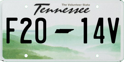 TN license plate F2014V