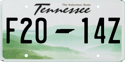 TN license plate F2014Z