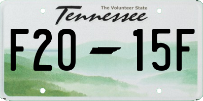 TN license plate F2015F