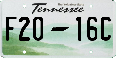 TN license plate F2016C