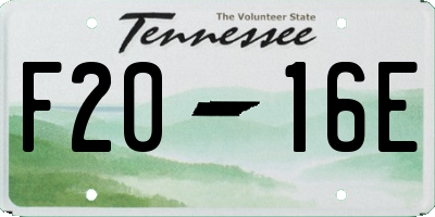 TN license plate F2016E