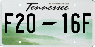 TN license plate F2016F