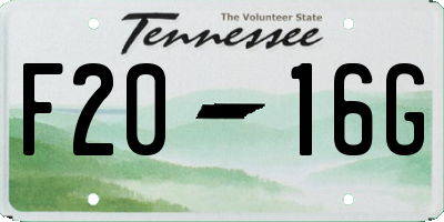 TN license plate F2016G