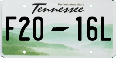 TN license plate F2016L