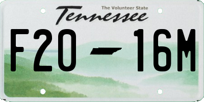 TN license plate F2016M