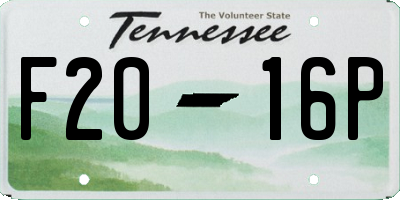 TN license plate F2016P