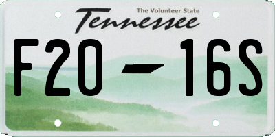 TN license plate F2016S