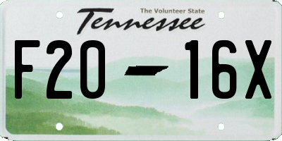 TN license plate F2016X