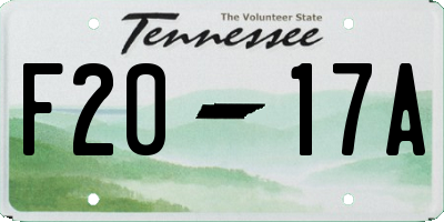 TN license plate F2017A