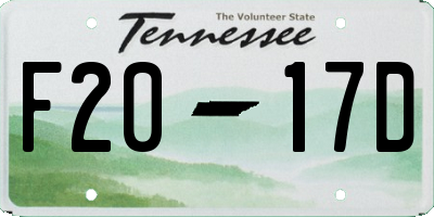TN license plate F2017D