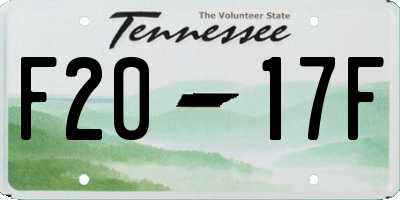TN license plate F2017F