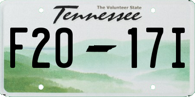 TN license plate F2017I