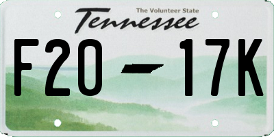 TN license plate F2017K