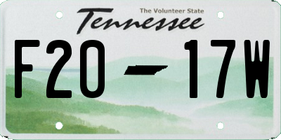 TN license plate F2017W