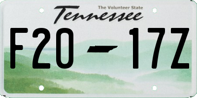 TN license plate F2017Z