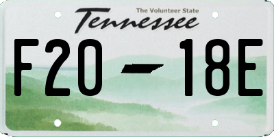 TN license plate F2018E
