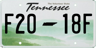TN license plate F2018F