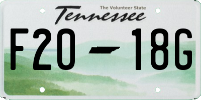 TN license plate F2018G