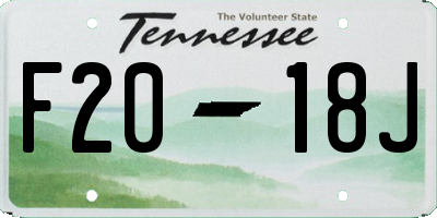 TN license plate F2018J
