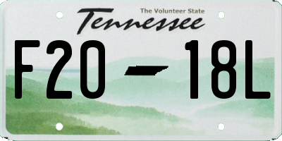 TN license plate F2018L