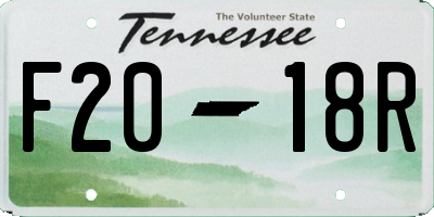 TN license plate F2018R