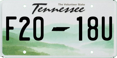 TN license plate F2018U