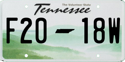 TN license plate F2018W
