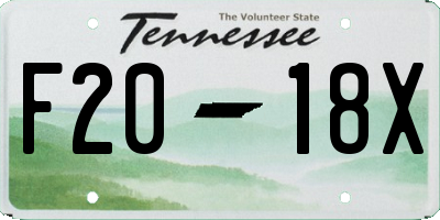 TN license plate F2018X