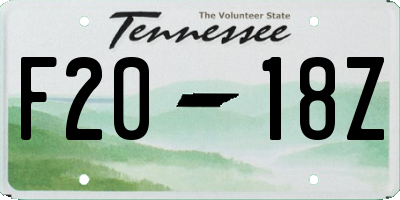 TN license plate F2018Z