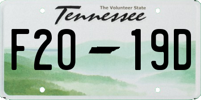 TN license plate F2019D