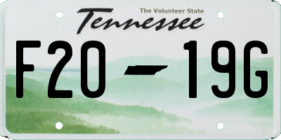 TN license plate F2019G