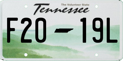 TN license plate F2019L