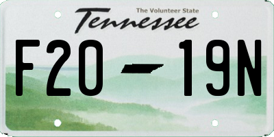 TN license plate F2019N