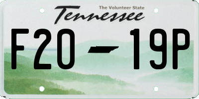 TN license plate F2019P