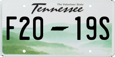 TN license plate F2019S