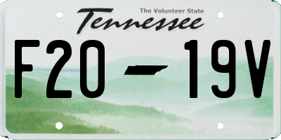 TN license plate F2019V