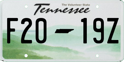 TN license plate F2019Z