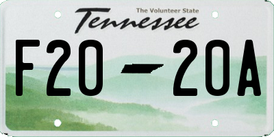 TN license plate F2020A